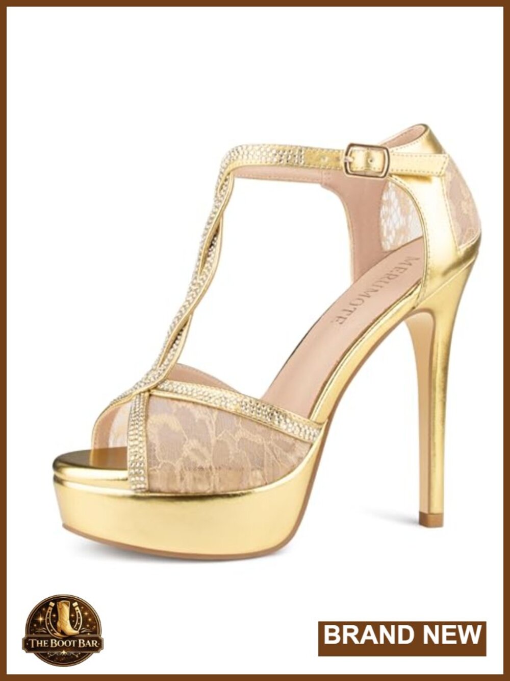 Peep Toe Platform 5 inch Stiletto Heels Rhinestone Sparkly Lace Prom Shoes